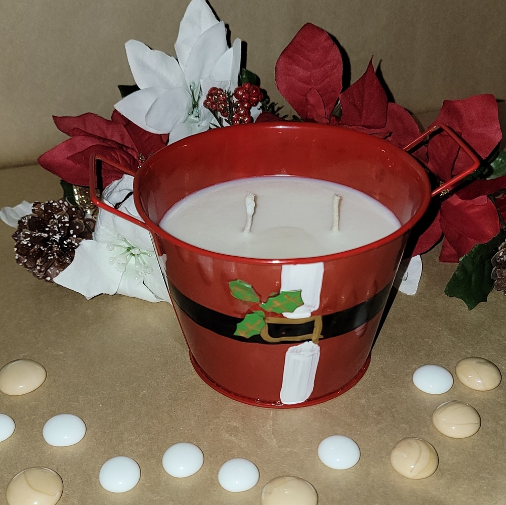 Large 2 Wick Santa Candle - Christmas